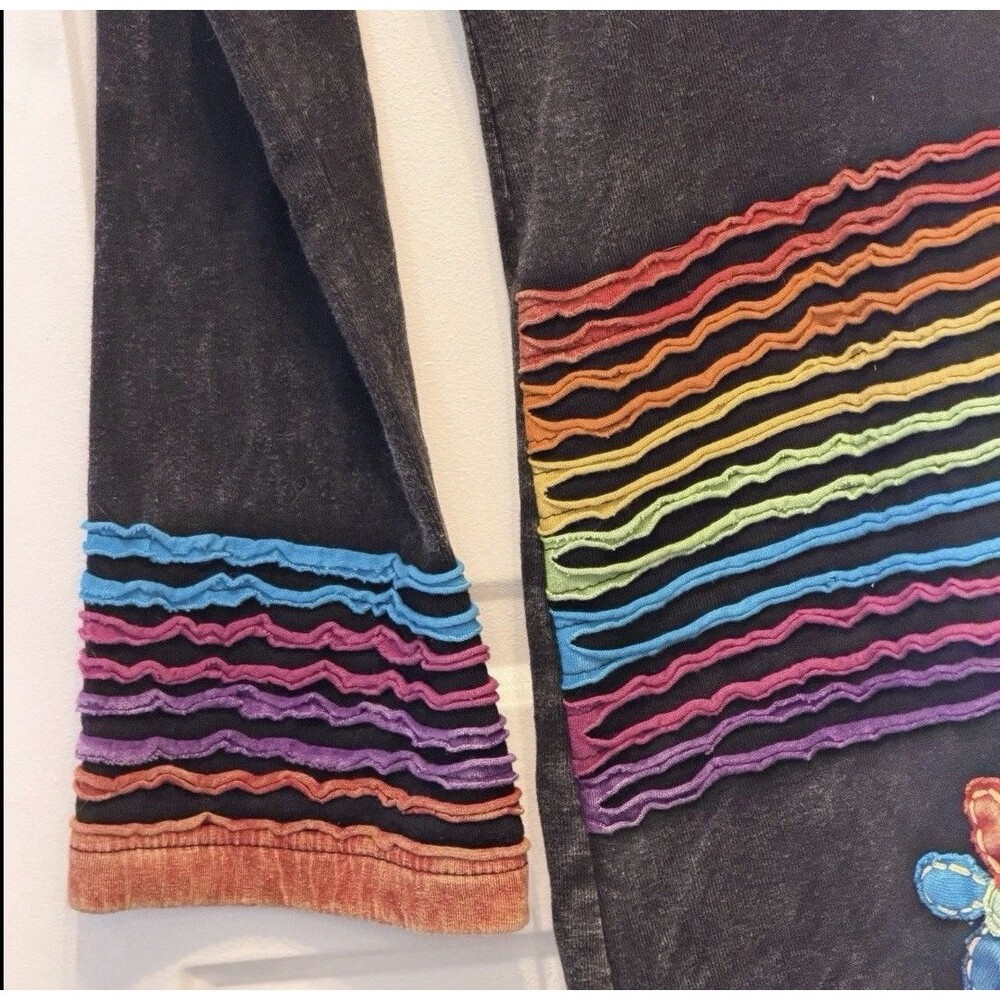 Indie Boutique Boho Hippie Rainbow Tunic Top One Size Nepal 100% Cotton - Picture 10 of 11